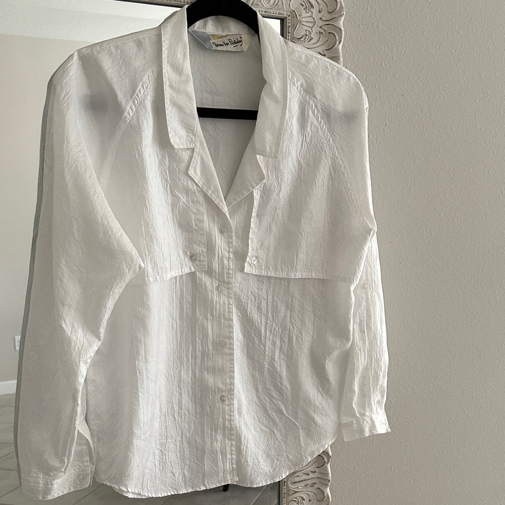 Diane Von Furstenberg Vintage White Button Down Shirt